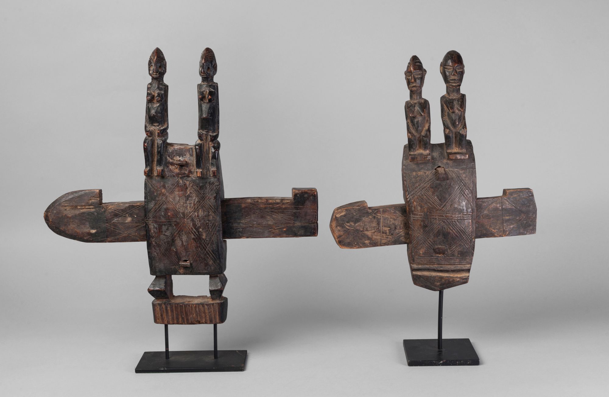 Two Tribal wooden door locks, later 19th/20th century,