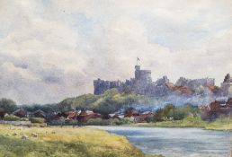 ENGLISH SCHOOL (20th century) View of Windsor Castle Watercolour Signed with initials and dated