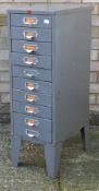 A small metal filing cabinet