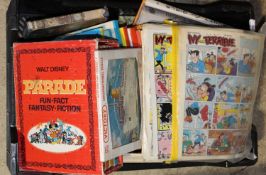 A quantity of children annuals, comics etc,