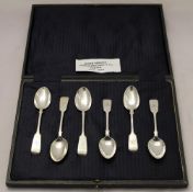 A mixed service of six large Victorian tea/coffee spoons by Josiah Williams & Co.