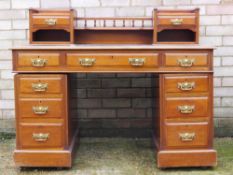 A Victorian mahogany pedestal desk