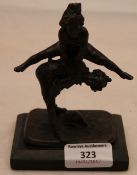 A bronze depicting children playing leapfrog
