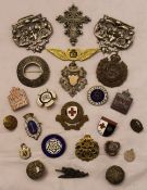 A quantity of badges and medallions