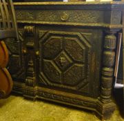 A 19th century carved oak base unit