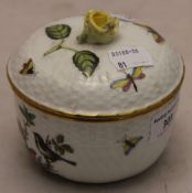 A Herend porcelain sugar bowl and cover