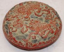 A Chinese round lidded box