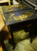 An Edwardian chinoiserie folding desk