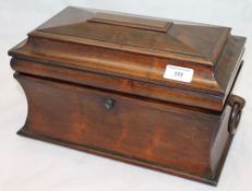 A Victorian rosewood tea caddy