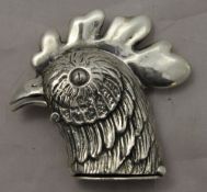 A silver vesta in the form of a cockerel