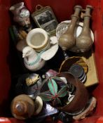 A box of miscellaneous items, including treen,