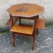 A carved oak occasional table