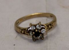 A 9 ct gold sapphire ring