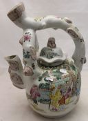 A large Chinese porcelain teapot