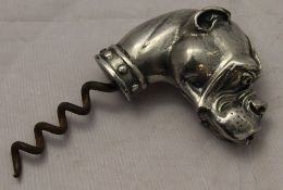 A corkscrew in the form of a bulldog