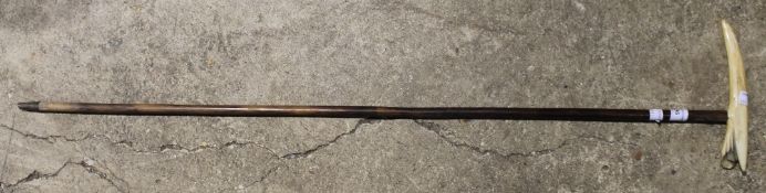 A Victorian ivory handled walking stick