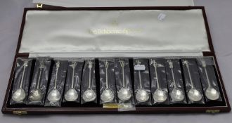 A cased set of silver Tichborne spoons