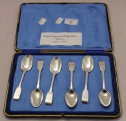 A harlequin set of six large Victorian tea/coffee spoons by Samuel Haynes and Dudley Carter, London,