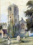 ENLGISH SCHOOL (19th century) The Grave of Ada Brereton Watercolour 26.5 x 36.