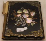 Two Victorian mother-of-pearl inlaid papier mache blotters