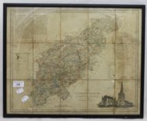 A 19th century framed map of Northamptonshire