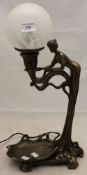 An Art Nouveau ball lamp