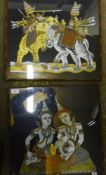 A pair of Eastern printed pictures