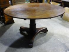 A 19th century mahogany tilt top breakfast table