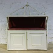 A Victorian white painted hanging cupboard