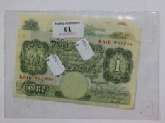 A small quantity of various banknotes