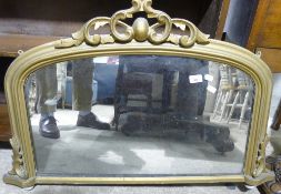 A Victorian gilt over mantel mirror