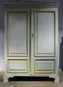 An Edwardian painted mahogany wardrobe