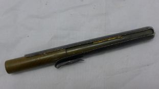 A 'swan' metal pocket pen holder and pen
