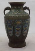 A Japanese bronze cloisonne vase