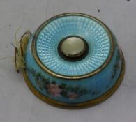 A silver and enamel bell push