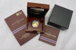 A boxed Royal Mint 2015 gold sovereign