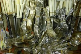 A box of plated cutlery