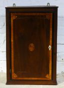 A 19th century inlaid mahogany wall cupboard