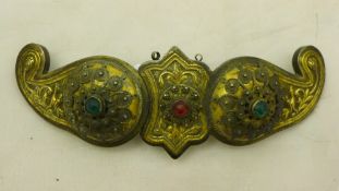 A 19th century Indian jeweled buckle
