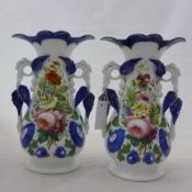 A pair of Paris style vases