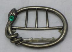 A silver snake buckle