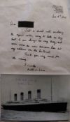 A Titanic signed card and letter by Millvina Dean,