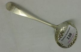 A Georgian silver sifter spoon