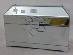 A mirrored casket