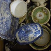 A box of 19th century decorative porcelain