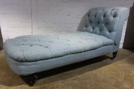 A Victorian upholstered drop end chaise longue