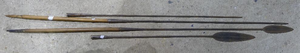 Three African tribal spears