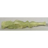 A Chinese carved pale jade cheroot holder Worked as a dragon. 11 cm long.