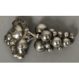 A Georg Jensen silver pendant brooch Modelled as a bunch of grapes,