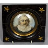 ENGLISH SCHOOL (18th/19th century) Portrait miniature of a Bearded Gentleman Wearing a